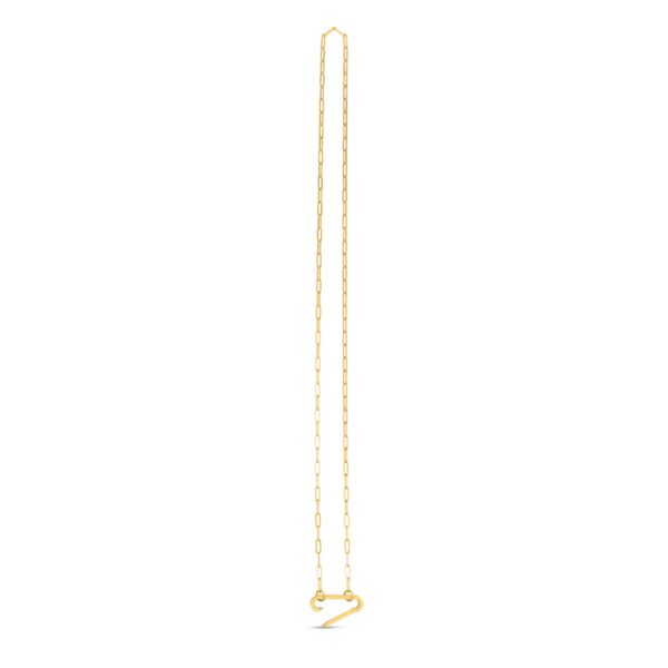 14k Yellow Gold Elongated Link Paperclip Necklace - alternate view 3