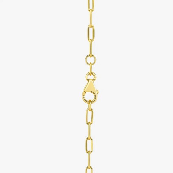 14K Yellow Gold Multi Gemstone Paperclip Necklace (1.50 mm) - alternate view 4