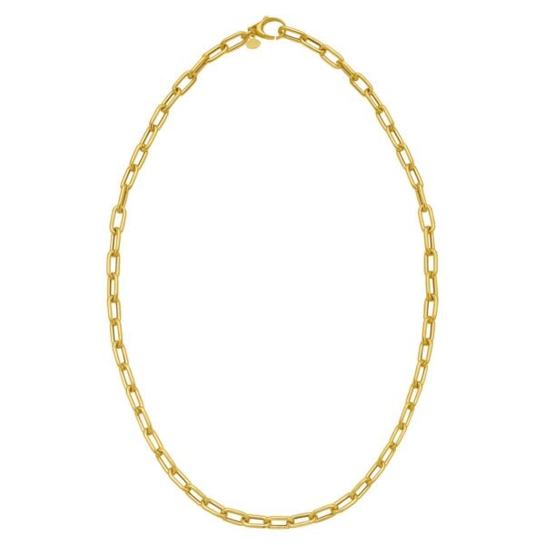 14K Yellow Gold Charm Lock Paperclip Chain