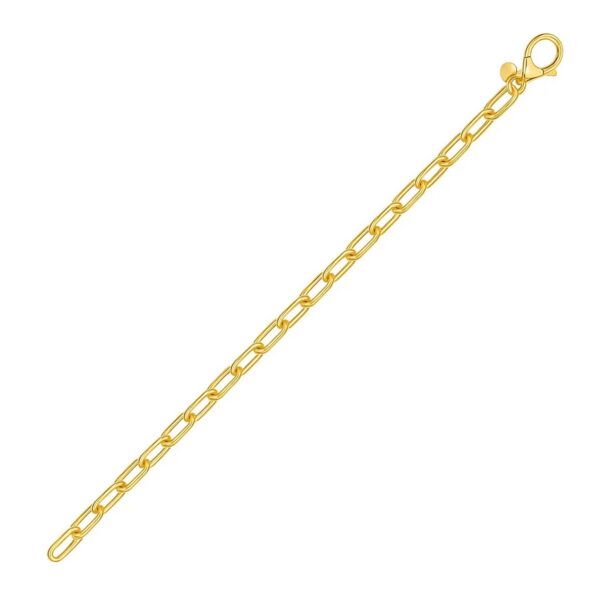 14K Yellow Gold Charm Lock Paperclip Chain - alternate view 3