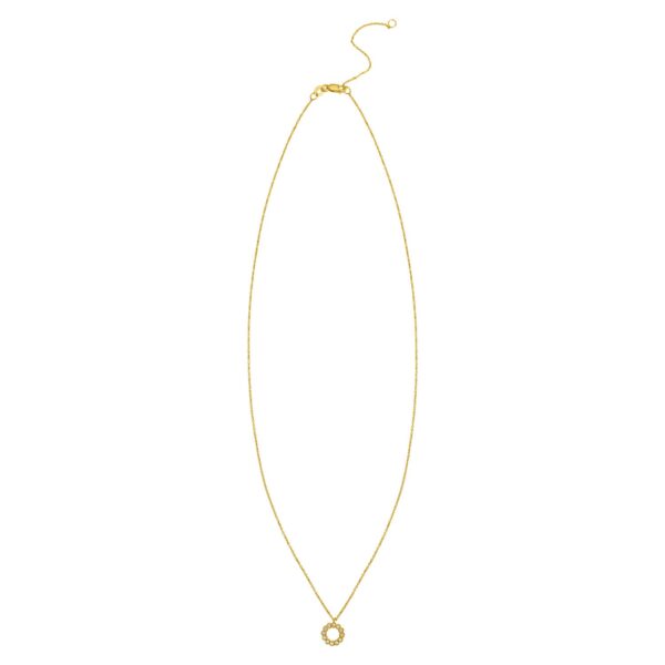 Classic 14K Yellow Gold Petite Diamond Circle Necklace - alternate view 2