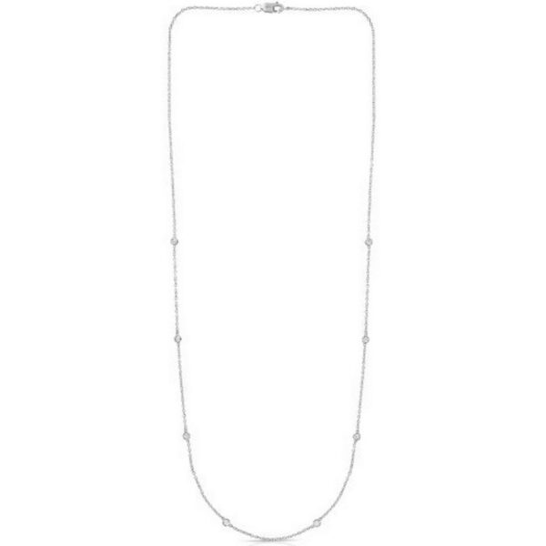 14K White Gold Diamonds by the Yard Necklace - alternate view 2