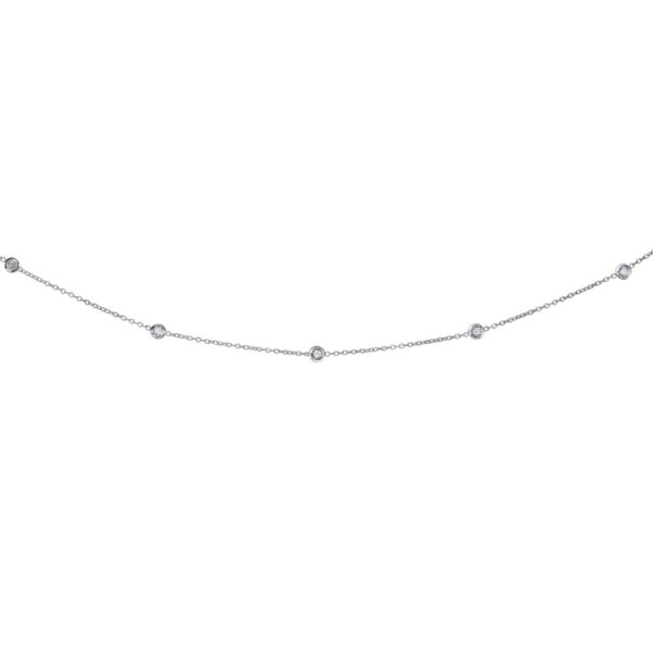 14K White Gold Diamonds by the Yard Necklace - alternate view 3
