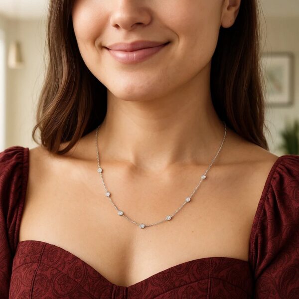 14K White Gold Diamonds by the Yard Necklace - alternate view 4