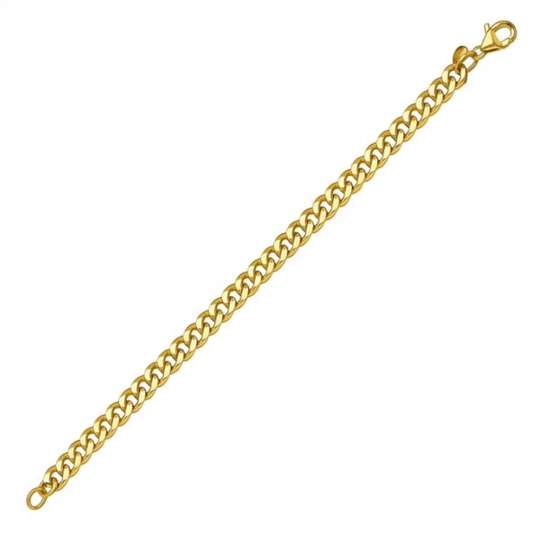 14K Yellow Gold Petite Faceted Cuban Link Chain Necklace (4.50 mm) - alternate view 3