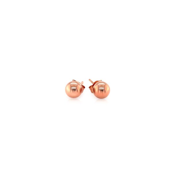 14k Rose Gold Round Stud Earrings (5mm) - alternate view 2
