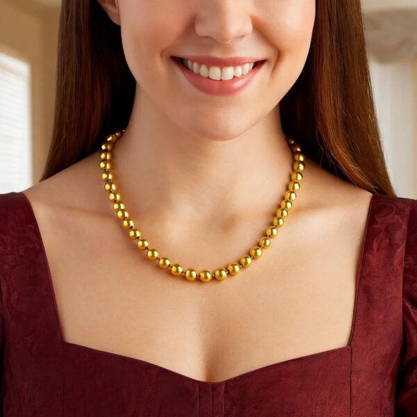 Sterling Silver Gold Plated Bold Bead Necklace - alternate view 4