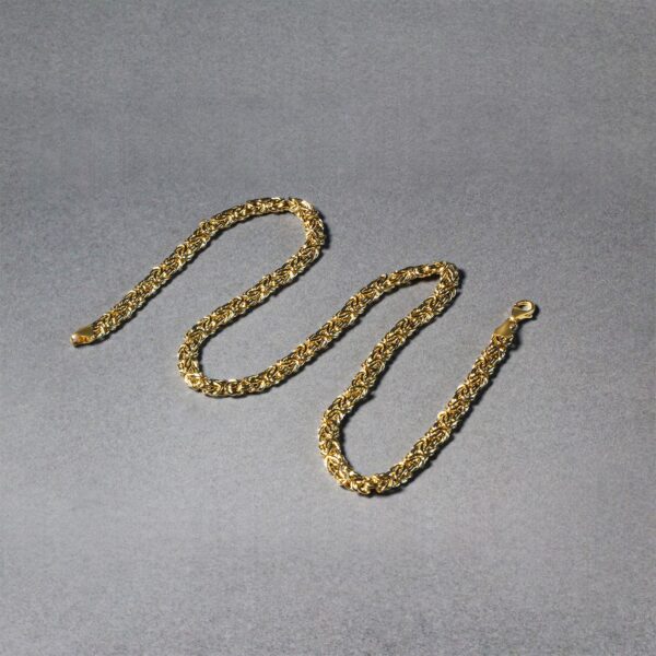 14k Yellow Gold Fancy Byzantine Chain Necklace - alternate view 5