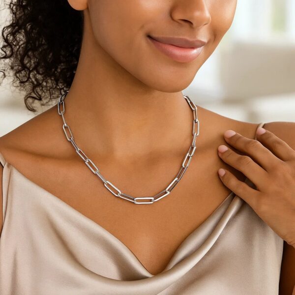 Sterling Silver Paperclip Chain Necklace - alternate view 5