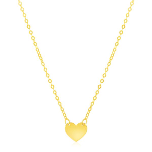 14k Yellow Gold Polished Mini Heart Necklace