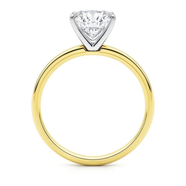 3 Carat Cushion Lab Grown IGI G/VS1 Diamond Solitaire Ring in 14K Yellow Gold - alternate view 4