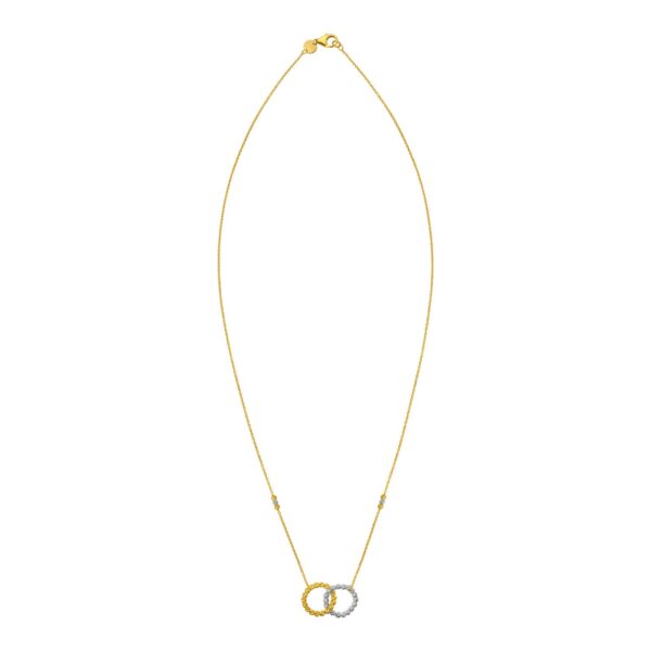 14K Two Tone Gold Interlocking Circle Necklace - Two-Tone Gold - alternate view 2