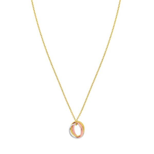 14K Tri Color Gold Trinity Chain Necklace - Tri-Color Gold