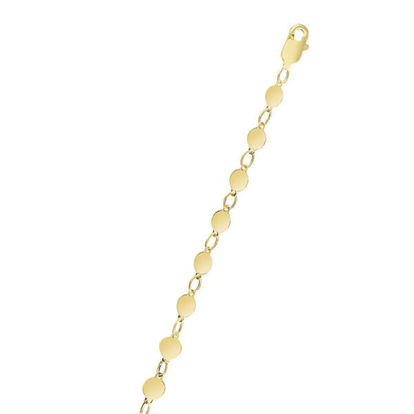 14k Yellow Gold Necklace with Polished Circles - alternate view 2