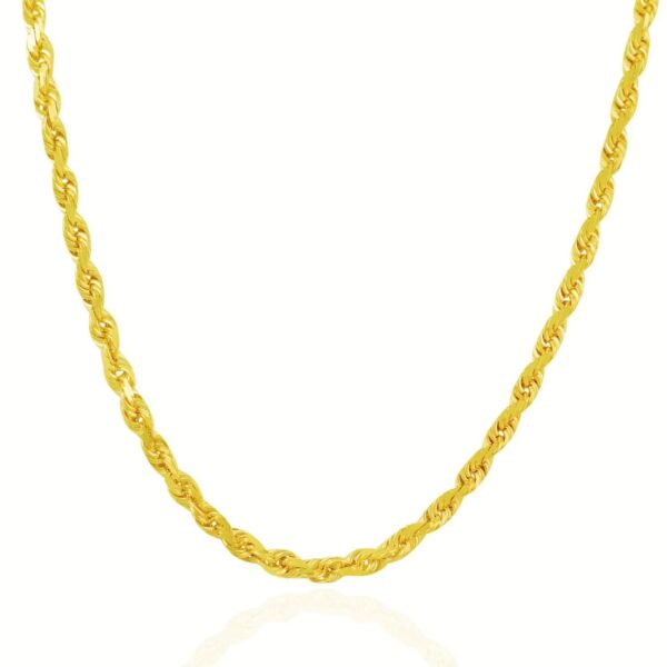 14k Yellow Gold Solid Diamond Cut Rope Chain (7.00 mm) - alternate view 2