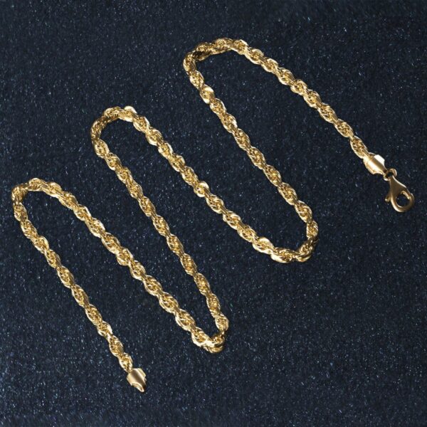 14k Yellow Gold Solid Diamond Cut Rope Chain (7.00 mm) - alternate view 4