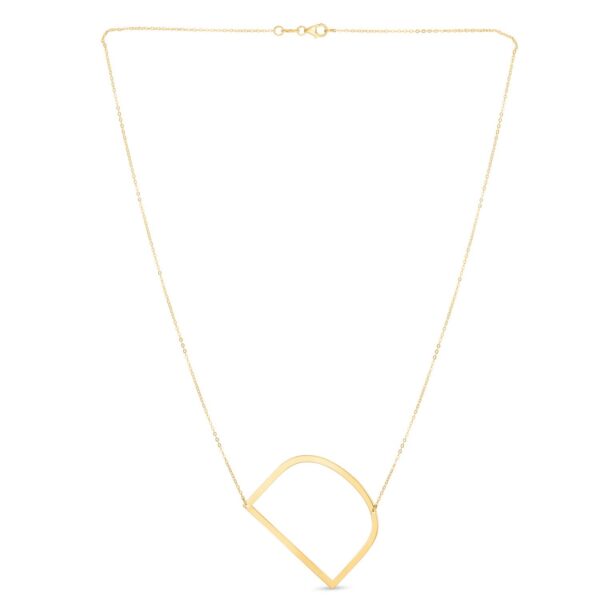 14K Yellow Gold Yours Truly Large Initial D Necklace - alternate view 2