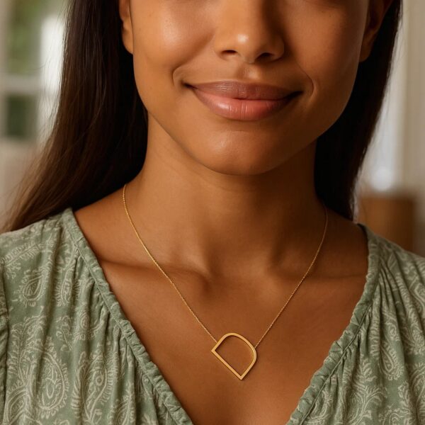 14K Yellow Gold Yours Truly Large Initial D Necklace - alternate view 4