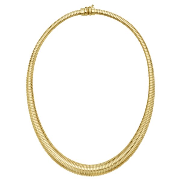 14K Yellow Gold Graduated Tubogas Necklace - alternate view 2