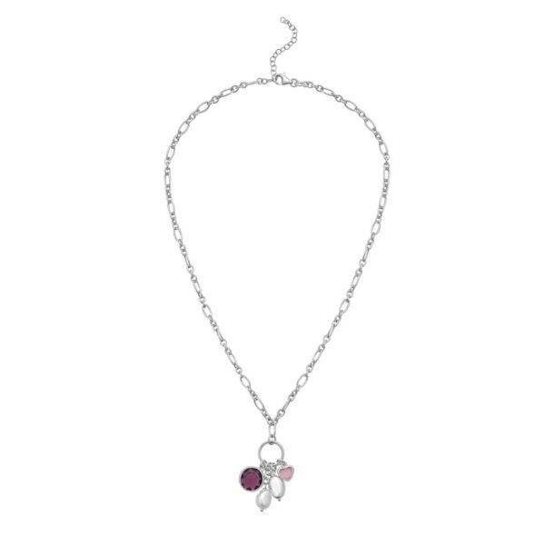 Sterling Silver Rhodium Plated Cubic Zirconia Charm Necklace - alternate view 2