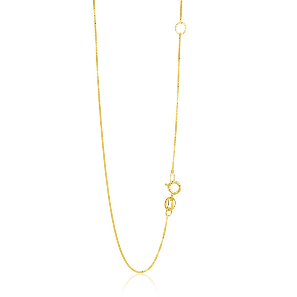 14k Yellow Gold Adjustable Box Chain (0.60 mm)