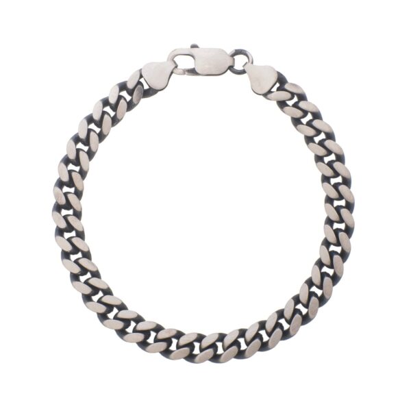 Sterling Silver Gunmetal Finish Miami Cuban Link Bracelet (7.00 mm)