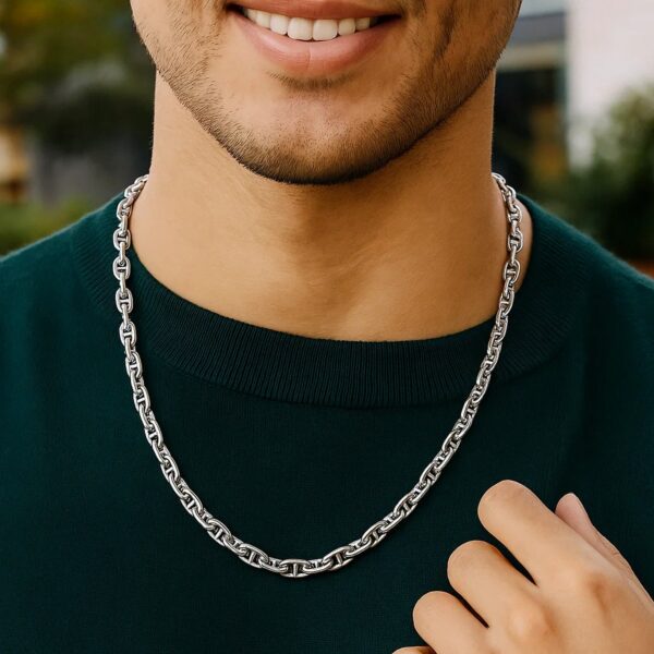 Sterling Silver Anchor Chain Necklace (4.30 mm) - alternate view 5