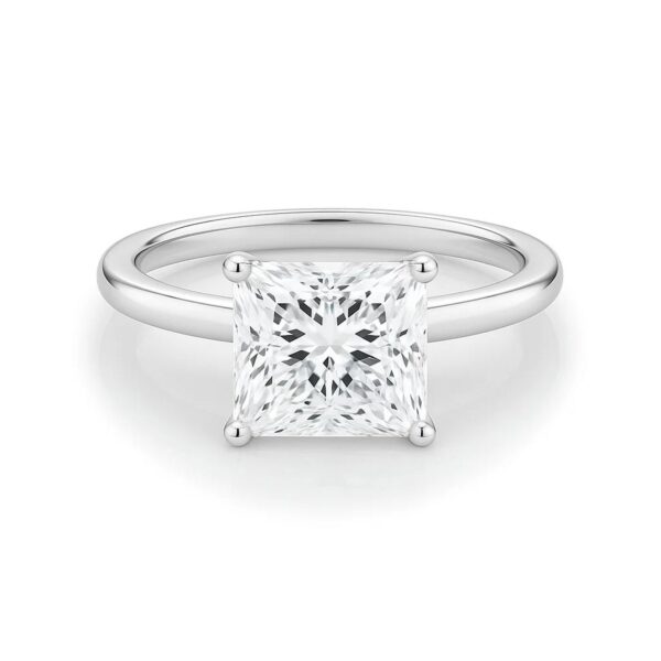 2 Carat Princess Lab Grown IGI G/VS1 Diamond Solitaire Ring in 14K White Gold - alternate view 3