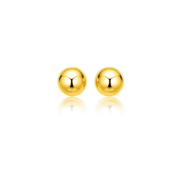 14k Yellow Gold Spherical Stud Earrings (8mm)