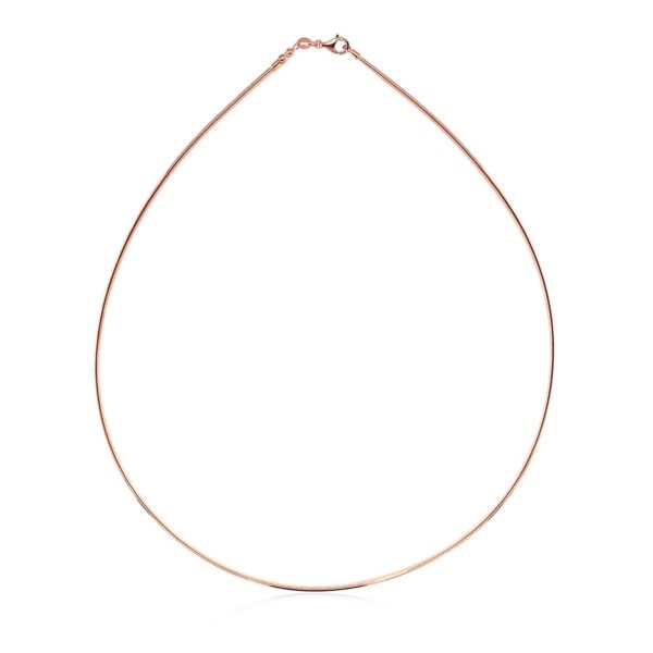 14k Rose Gold Necklace in a Round Omega Chain Style - alternate view 2