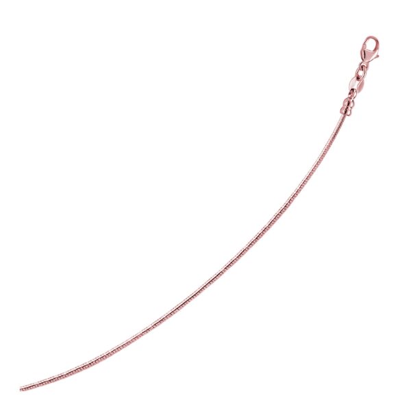 14k Rose Gold Necklace in a Round Omega Chain Style - alternate view 3