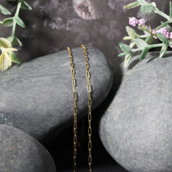 14K Yellow Gold Fine Paperclip Chain (1.50 mm) - alternate view 4