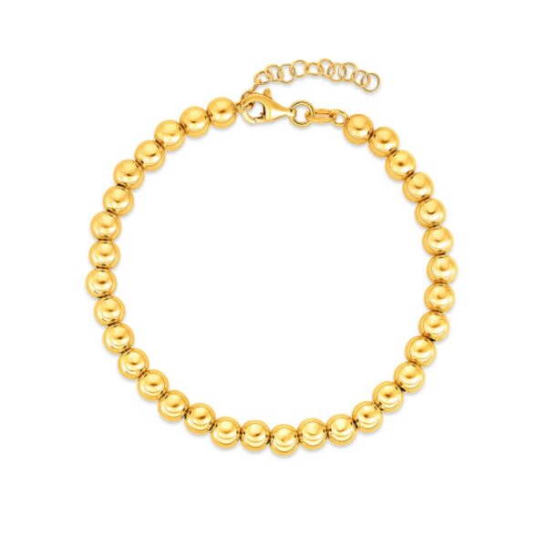 14k Yellow Gold Bead Bracelet (4.00 mm) - alternate view 2