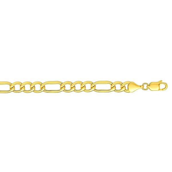 10k Yellow Gold Lite Figaro Bracelet (6.60 mm) - alternate view 2