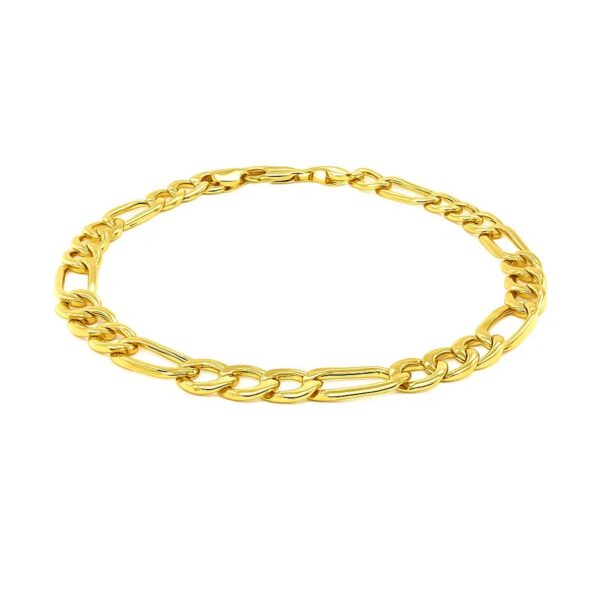10k Yellow Gold Lite Figaro Bracelet (6.60 mm) - alternate view 3
