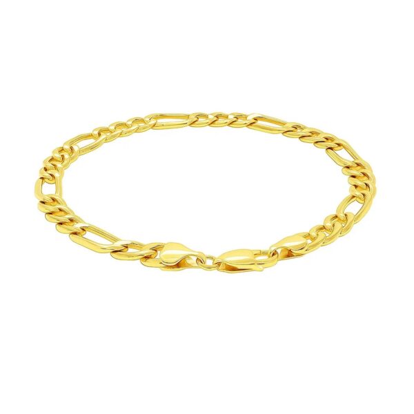 10k Yellow Gold Lite Figaro Bracelet (6.60 mm) - alternate view 4