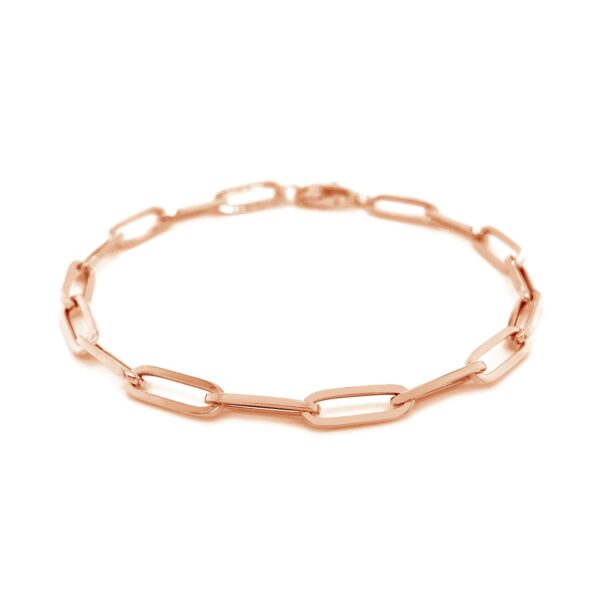 14K Rose Gold Bold Paperclip Chain Bracelet (4.20 mm) - alternate view 2