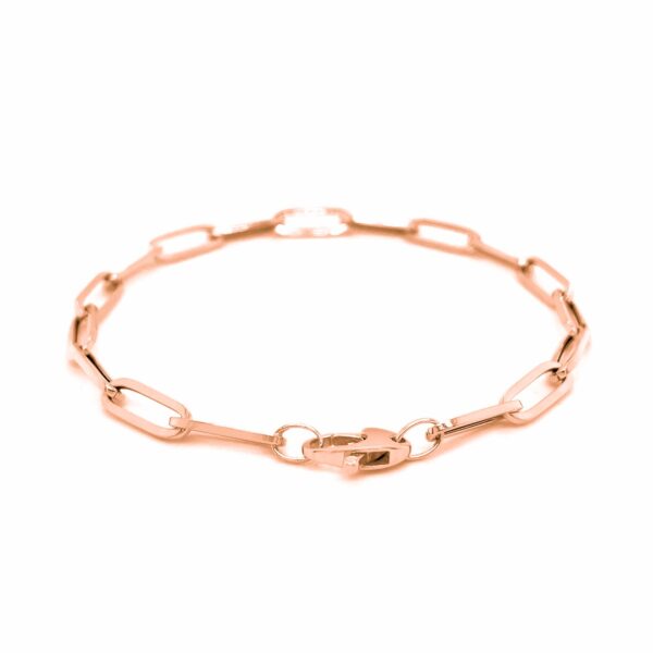 14K Rose Gold Bold Paperclip Chain Bracelet (4.20 mm) - alternate view 3
