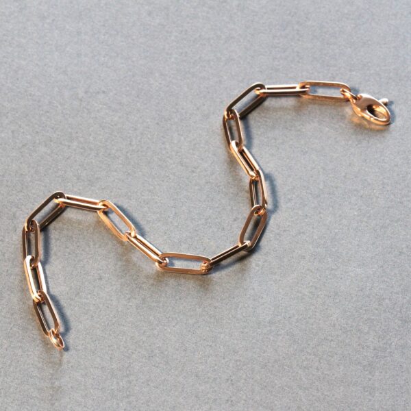 14K Rose Gold Bold Paperclip Chain Bracelet (4.20 mm) - alternate view 4