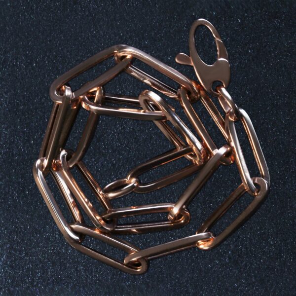 14K Rose Gold Bold Paperclip Chain Bracelet (4.20 mm) - alternate view 5
