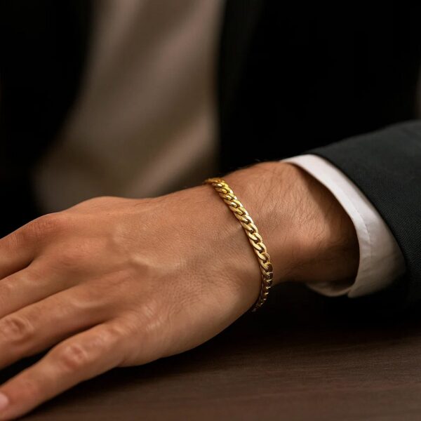 10k Yellow Gold Light Miami Cuban Bracelet (5.50 mm) - alternate view 5