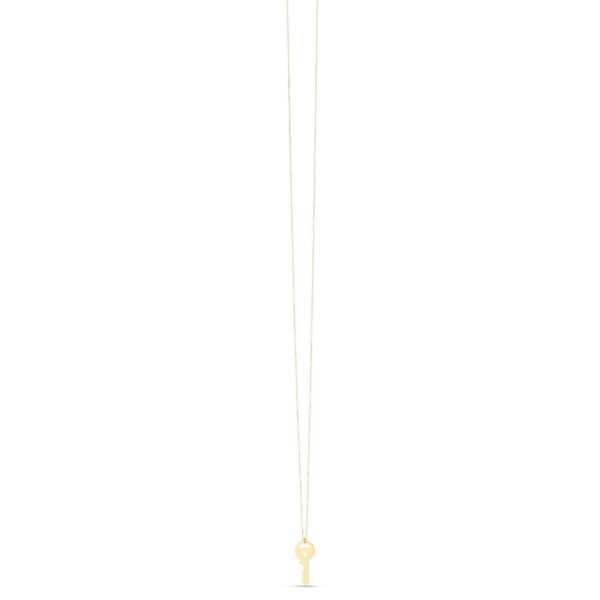 14K Yellow Gold Triple Heart Key Necklace - alternate view 2