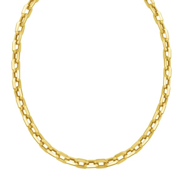 14K Yellow Gold Faceted Octagonal Link Chain Necklace (8.10 mm)
