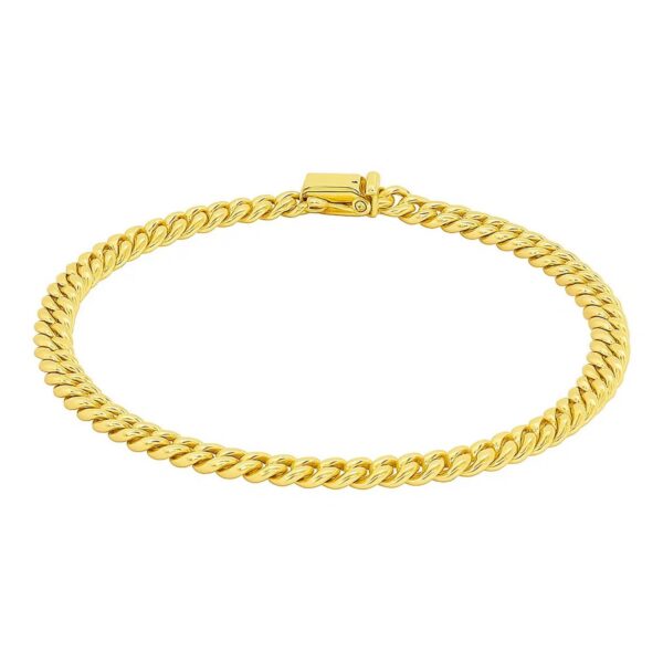 10k Yellow Gold Classic Miami Cuban Solid Bracelet (5.00 mm) - alternate view 2
