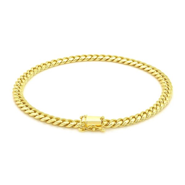 10k Yellow Gold Classic Miami Cuban Solid Bracelet (5.00 mm) - alternate view 3