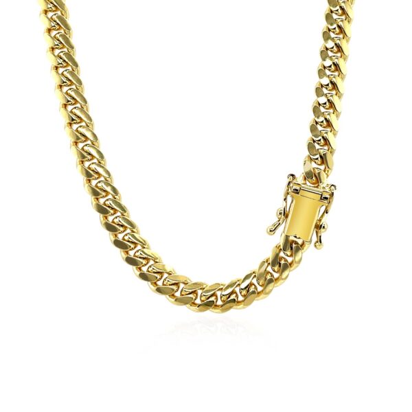 10k Yellow Gold Classic Miami Cuban Solid Chain (4.90 mm) - alternate view 4