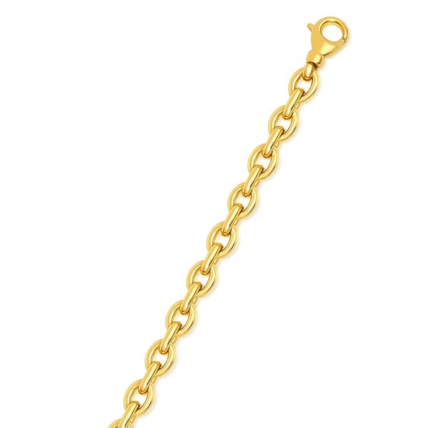 14k Yellow Gold Polished Oval Link Bracelet (6.20 mm) - alternate view 2