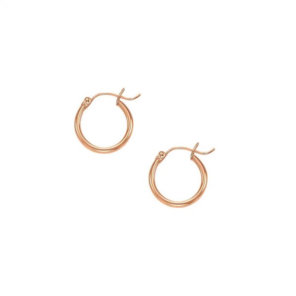 Classic Hoop Earrings in 14K Rose Gold (2x15 mm)