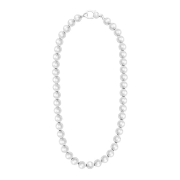 Sterling Silver Rhodium Plated Bold Bead Necklace - alternate view 2