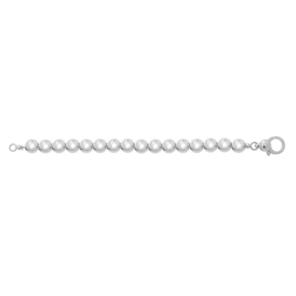 Sterling Silver Rhodium Plated Bold Bead Necklace - alternate view 3